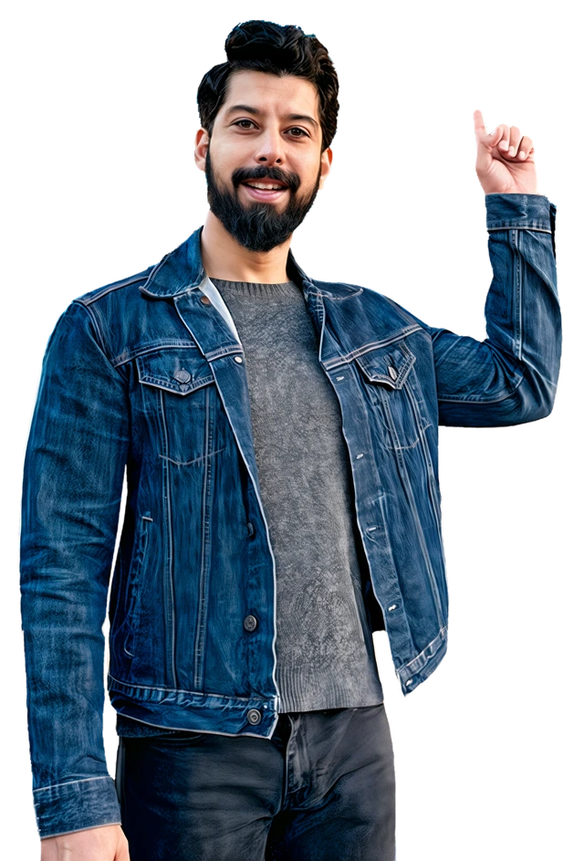 Bilal Cheema of ARK Marketing, pointing upward